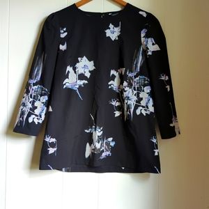 French Connection Watercolor Floral Blouse